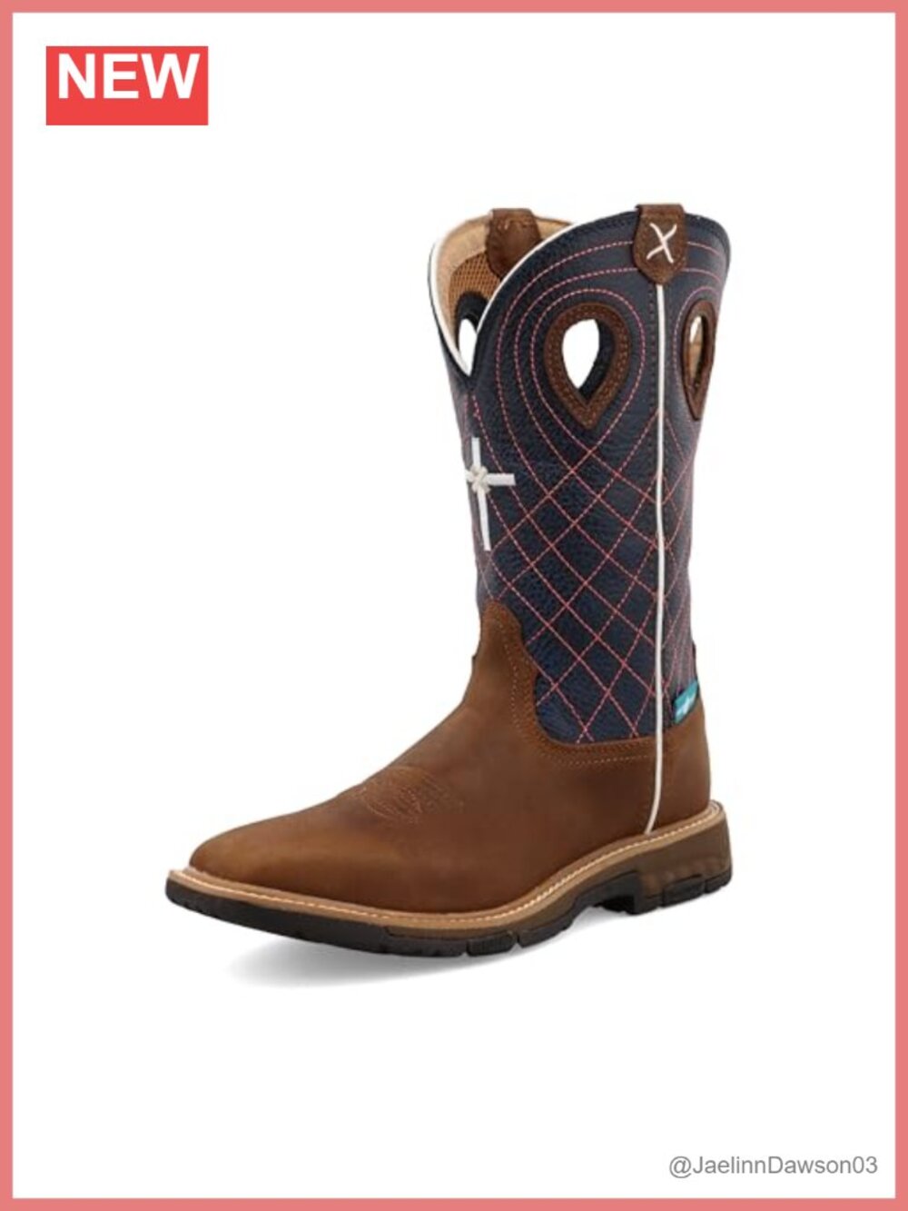 Twisted X 11" Western Work Boot Square Toe Waterproof Leather